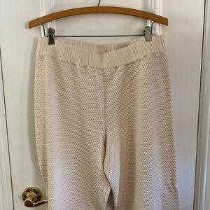 Cream Textured Pants FP Beach Wear